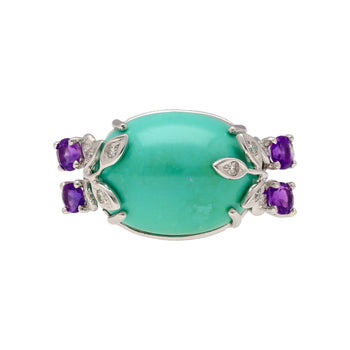 Vintage Turquoise, Amethyst and Diamond Ring, Earring, and Necklace Jewelry Set – Assay Jewelers