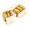 White Agate & 18K Yellow Gold Earring & Link Necklace Jewelry Set