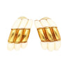 White Agate & 18K Yellow Gold Earring & Link Necklace Jewelry Set