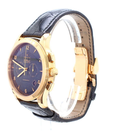 Zenith El Primero Grande Class Chronograph Automatic 18K Rose Gold Black Watch