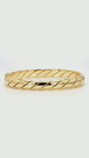Tiffany & Co. 18K Gold Braided Twisted Rope Hinged Bangle Bracelet