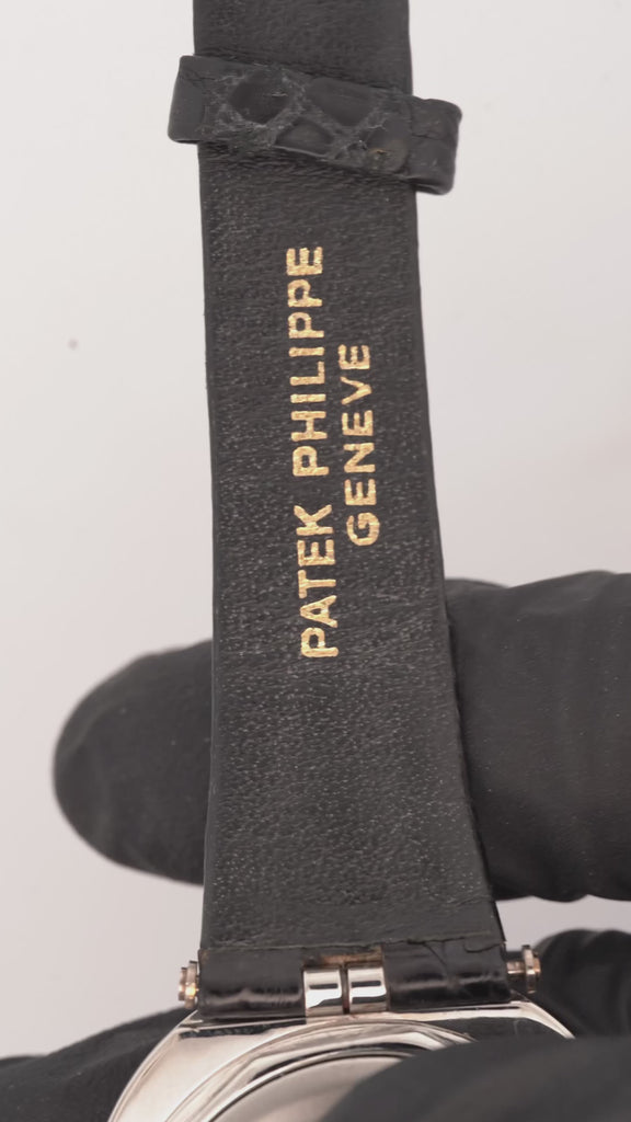 Patek Philippe "Jumbo UFO" Automatic Steel Purple 35mm Dial Leather Strap Watch