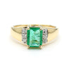 1.60 Carat Emerald & Diamond 14K Gold Classic Set Ring