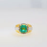 AGL Certified 3.98 Carat Colombian Emerald 18K Gold Platinum Mens Ring