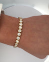 7.8-10 Carat Natural Diamond Bezel Set 18K Gold Tennis Bracelet 7"