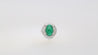 5.51 Carat Cabochon Cut Emerald & Diamond Platinum Ballerina Ring