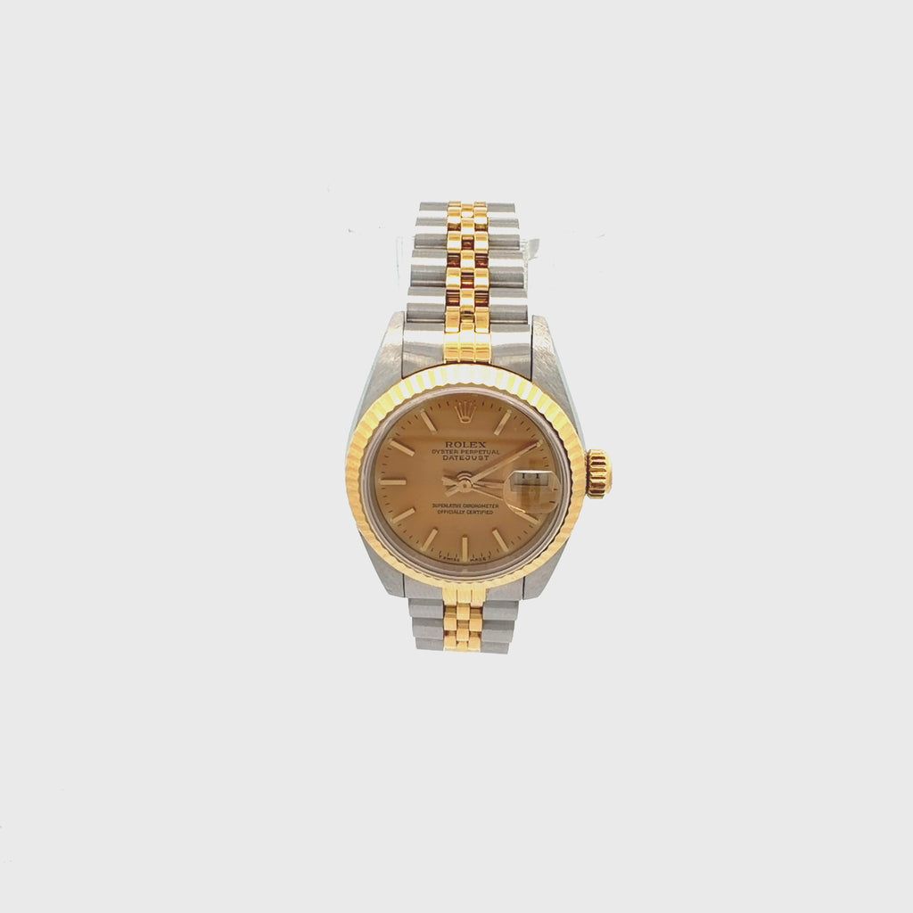 Rolex Datejust 69173 Vintage 2 Tone 26mm Fluted Jubilee Watch