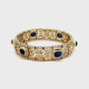 Art Deco Style 12 Carat Cabochon Sapphire & Diamond 18K Gold Bracelet