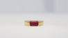 2.09 Carat Vivid Red Pigeon's Blood Burma Ruby Emerald Cut East-West Ring