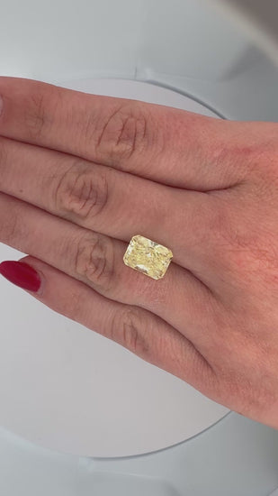 GIA Certified 4.12 Carat Fancy Yellow Radiant Cut Diamond Halo Engagement Ring